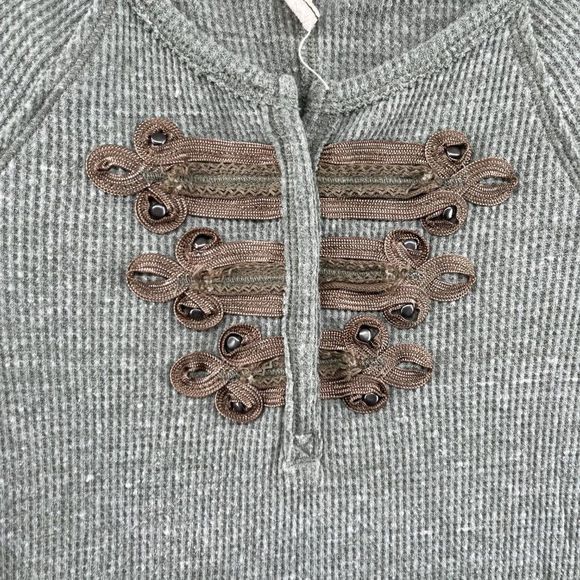 FP We The Free Battalion Embellished Thermal Top Green Size XS - Picture 7 of 12